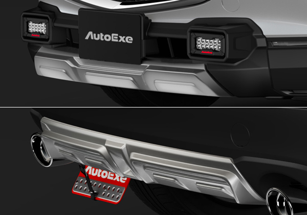 [AutoExe]アンダーガーニッシュセット(2点セット)/ABS製・1台分（フロント/リア)セット