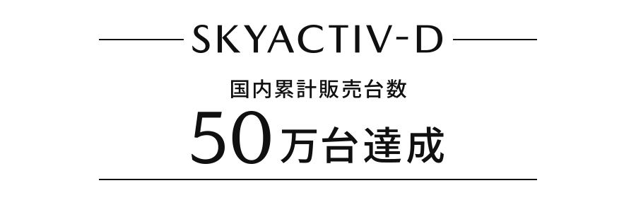 SKYACTIV-D 国内累計販売台数 50万台達成