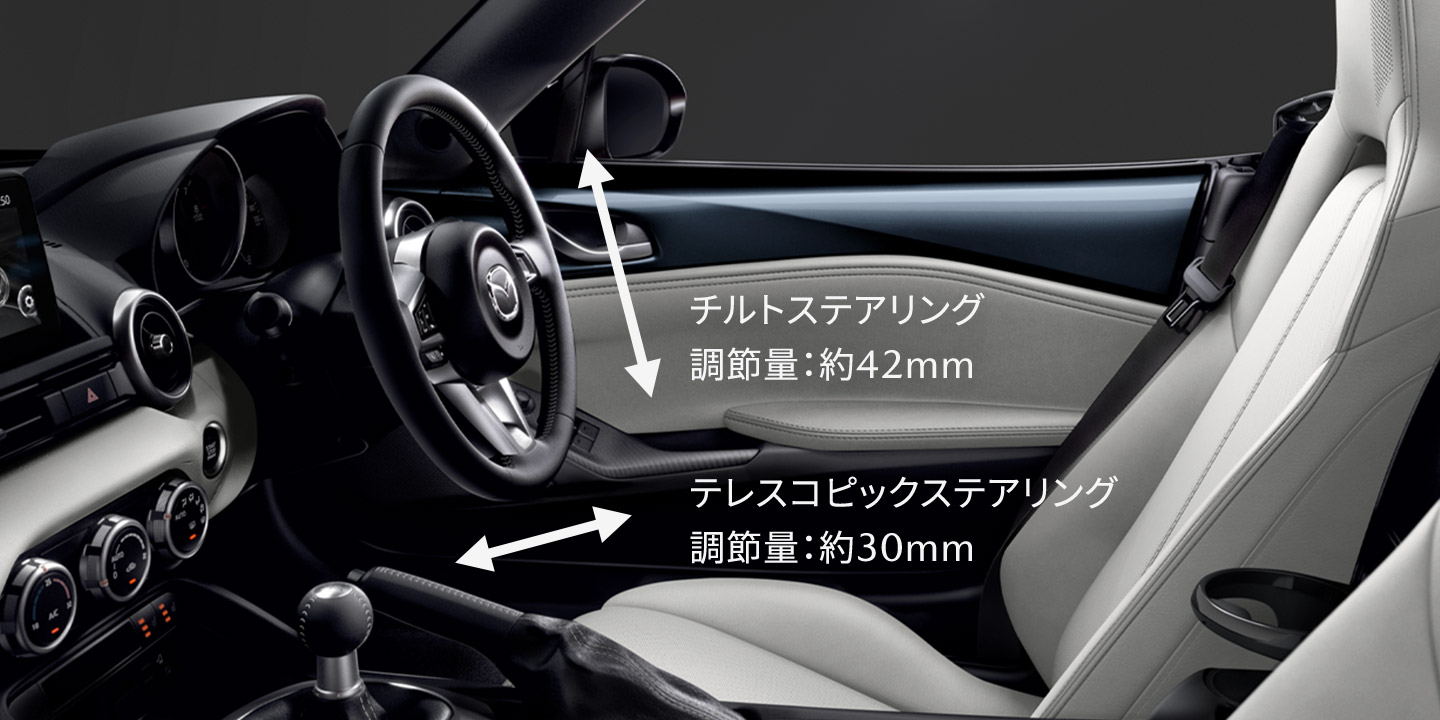 Mazda Roadster コクピット 理想のドライビングポジションが安全運転をサポート マツダ Mazda Roadster コクピット 理想のドライビングポジションが安全運転をサポート マツダ